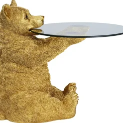 KARE Design Tische-Beistelltisch Animal Bear Gold O40Cm