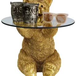 KARE Design Tische-Beistelltisch Animal Bear Gold O40Cm