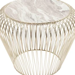 KARE Design Tische-Beistelltisch Beam Grau Marmor Messing O43Cm