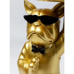 KARE Design Tische-Beistelltisch Cool Bulldog Tray Gold 34X55Cm