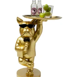 KARE Design Tische-Beistelltisch Cool Bulldog Tray Gold 34X55Cm