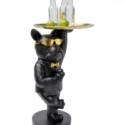 KARE Design Tische-Beistelltisch Cool Bulldog Tray Schwarz 34X55Cm