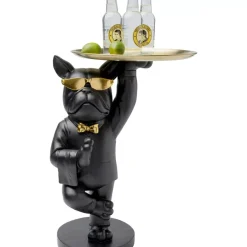 KARE Design Tische-Beistelltisch Cool Bulldog Tray Schwarz 34X55Cm
