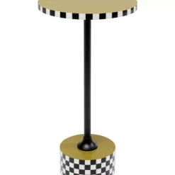 KARE Design Tische-Beistelltisch Domero Checkers Olive O25Cm