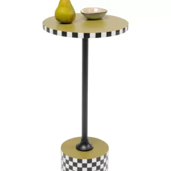 KARE Design Tische-Beistelltisch Domero Checkers Olive O25Cm