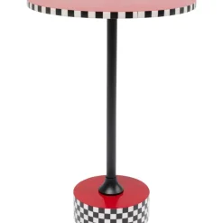 KARE Design Tische-Beistelltisch Domero Checkers Rot O40Cm