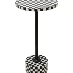 KARE Design Tische-Beistelltisch Domero Chess Schwarz Weis O25Cm