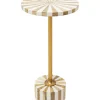 KARE Design Tische-Beistelltisch Domero Cirque Gold Weis O25Cm