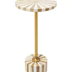 KARE Design Tische-Beistelltisch Domero Cirque Gold Weis O25Cm