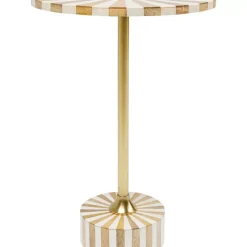 KARE Design Tische-Beistelltisch Domero Cirque Gold Weis O40Cm