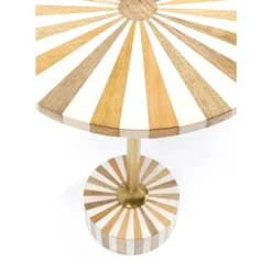 KARE Design Tische-Beistelltisch Domero Cirque Gold Weis O40Cm