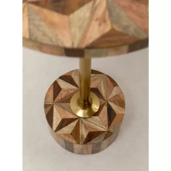 KARE Design Tische-Beistelltisch Domero Geo Braun O25Cm