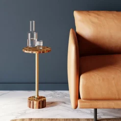 KARE Design Tische-Beistelltisch Domero Geo Braun O25Cm