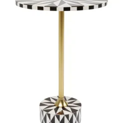 KARE Design Tische-Beistelltisch Domero Star Braun Weis O40Cm