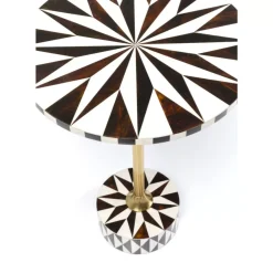 KARE Design Tische-Beistelltisch Domero Star Braun Weis O40Cm