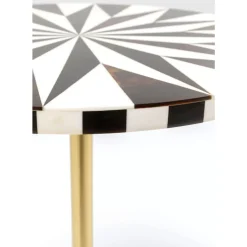 KARE Design Tische-Beistelltisch Domero Star Braun Weis O40Cm