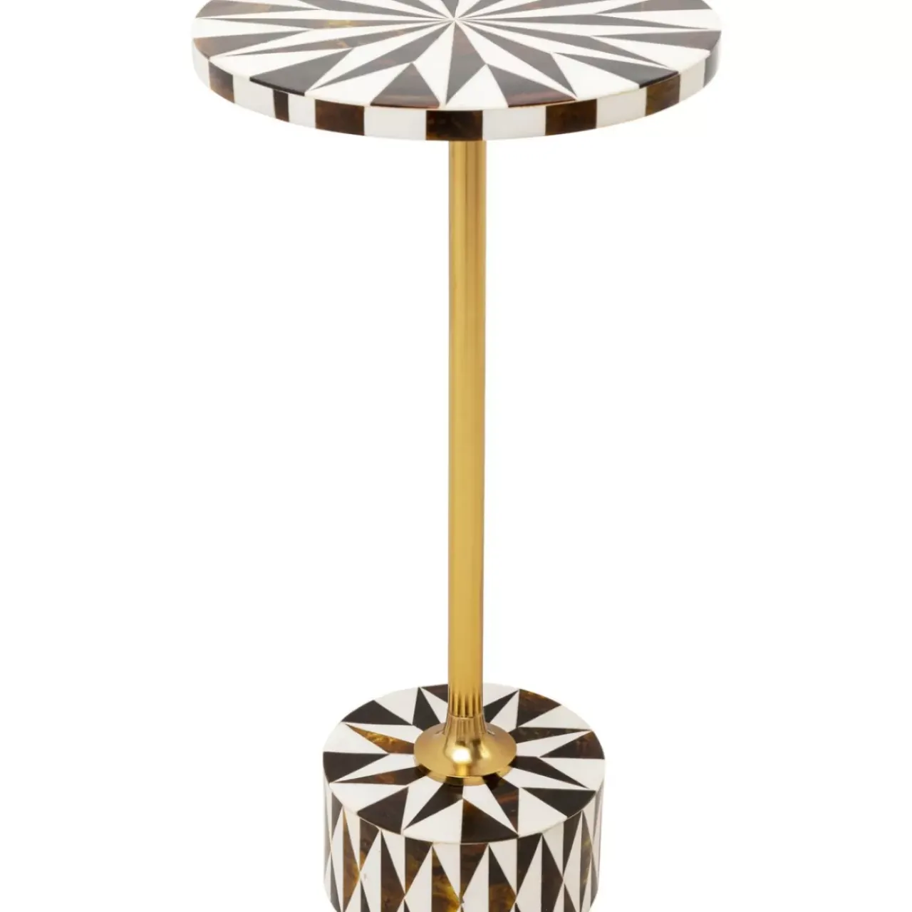 KARE Design Tische-Beistelltisch Domero Star Braun Weis O25Cm