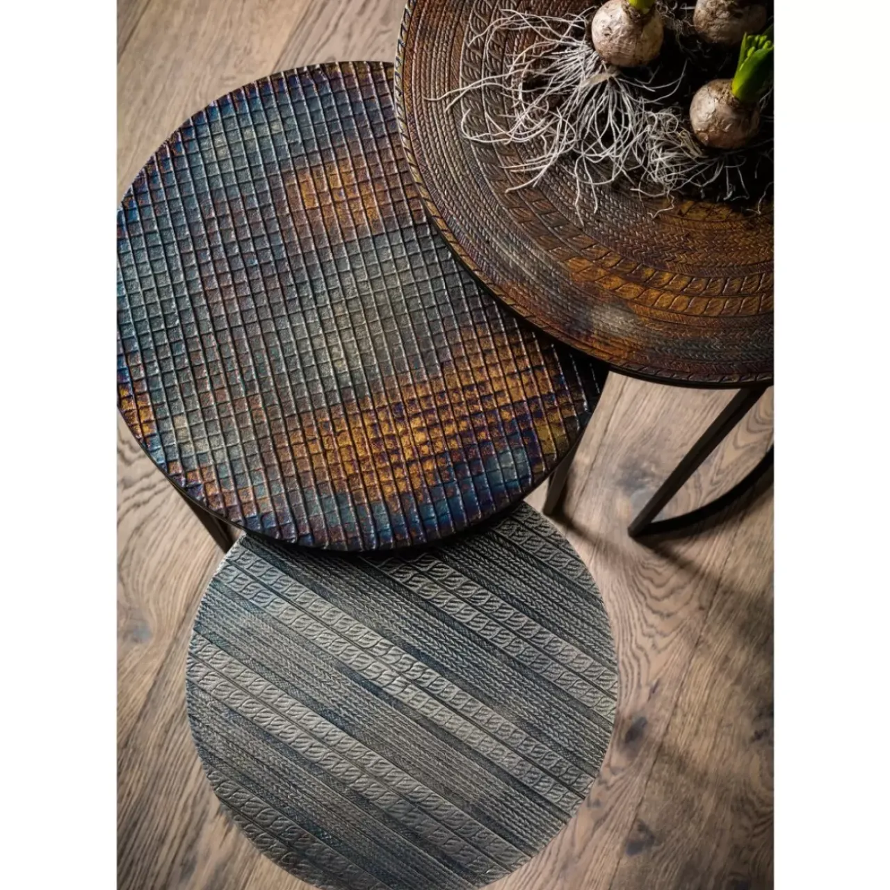 KARE Design Tische-Beistelltisch Electra (3/Set) O48Cm