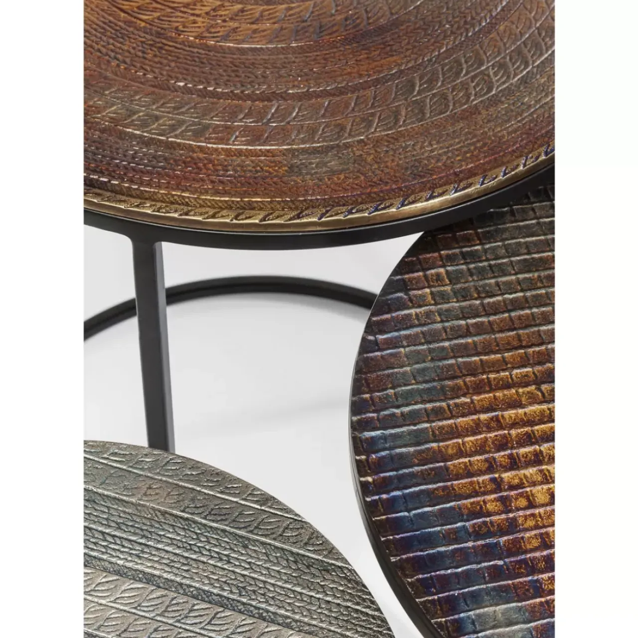 KARE Design Tische-Beistelltisch Electra (3/Set) O48Cm