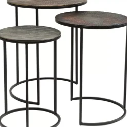 KARE Design Tische-Beistelltisch Electra (3/Set) O48Cm