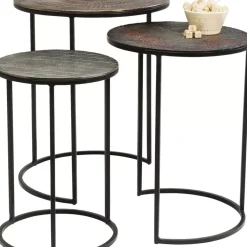 KARE Design Tische-Beistelltisch Electra (3/Set) O48Cm