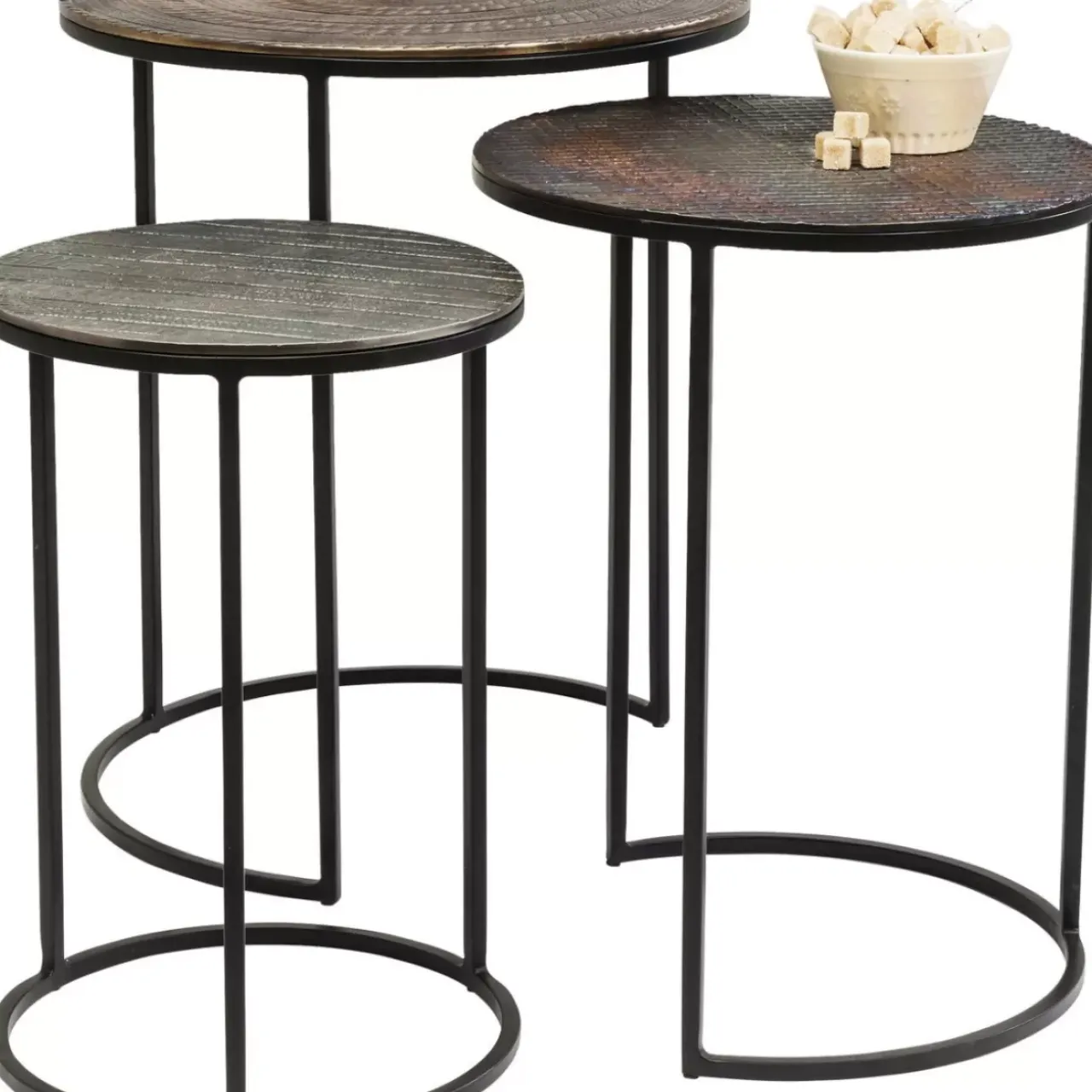 KARE Design Tische-Beistelltisch Electra (3/Set) O48Cm