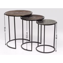 KARE Design Tische-Beistelltisch Electra (3/Set) O48Cm