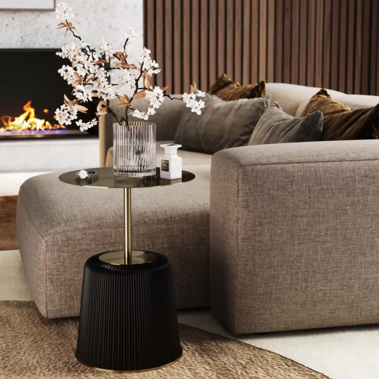 KARE Design Tische-Beistelltisch Endless Vegas Schwarz O40Cm