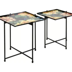 KARE Design Tische-Beistelltisch Flowers Garden Square (2/Set)