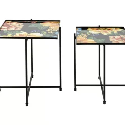 KARE Design Tische-Beistelltisch Flowers Garden Square (2/Set)
