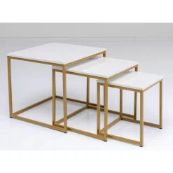 KARE Design Tische-Beistelltisch Key West Gold (3/Set)