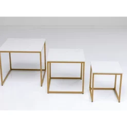 KARE Design Tische-Beistelltisch Key West Gold (3/Set)