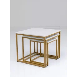 KARE Design Tische-Beistelltisch Key West Gold (3/Set)