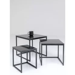 KARE Design Tische-Beistelltisch Key West Schwarz (3/Set)
