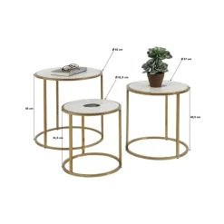 KARE Design Tische-Beistelltisch Limbo (3/Set) O45Cm