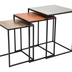 KARE Design Tische-Beistelltisch Loft Square Vintage (3/Set) 41X41Cm