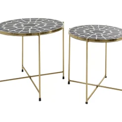 KARE Design Tische-Beistelltisch Priya Schwarz (2/Set)