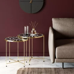 KARE Design Tische-Beistelltisch Priya Schwarz (2/Set)