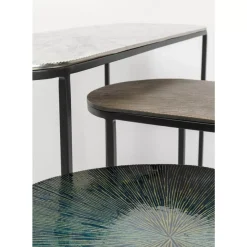 KARE Design Tische-Beistelltisch Ray Oval (3/Set)