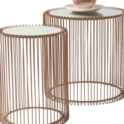 KARE Design Tische-Beistelltisch Wire Copper (2/Set) O44Cm