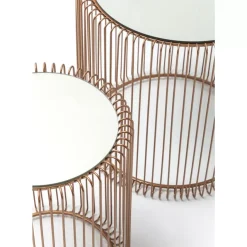 KARE Design Tische-Beistelltisch Wire Copper (2/Set) O44Cm