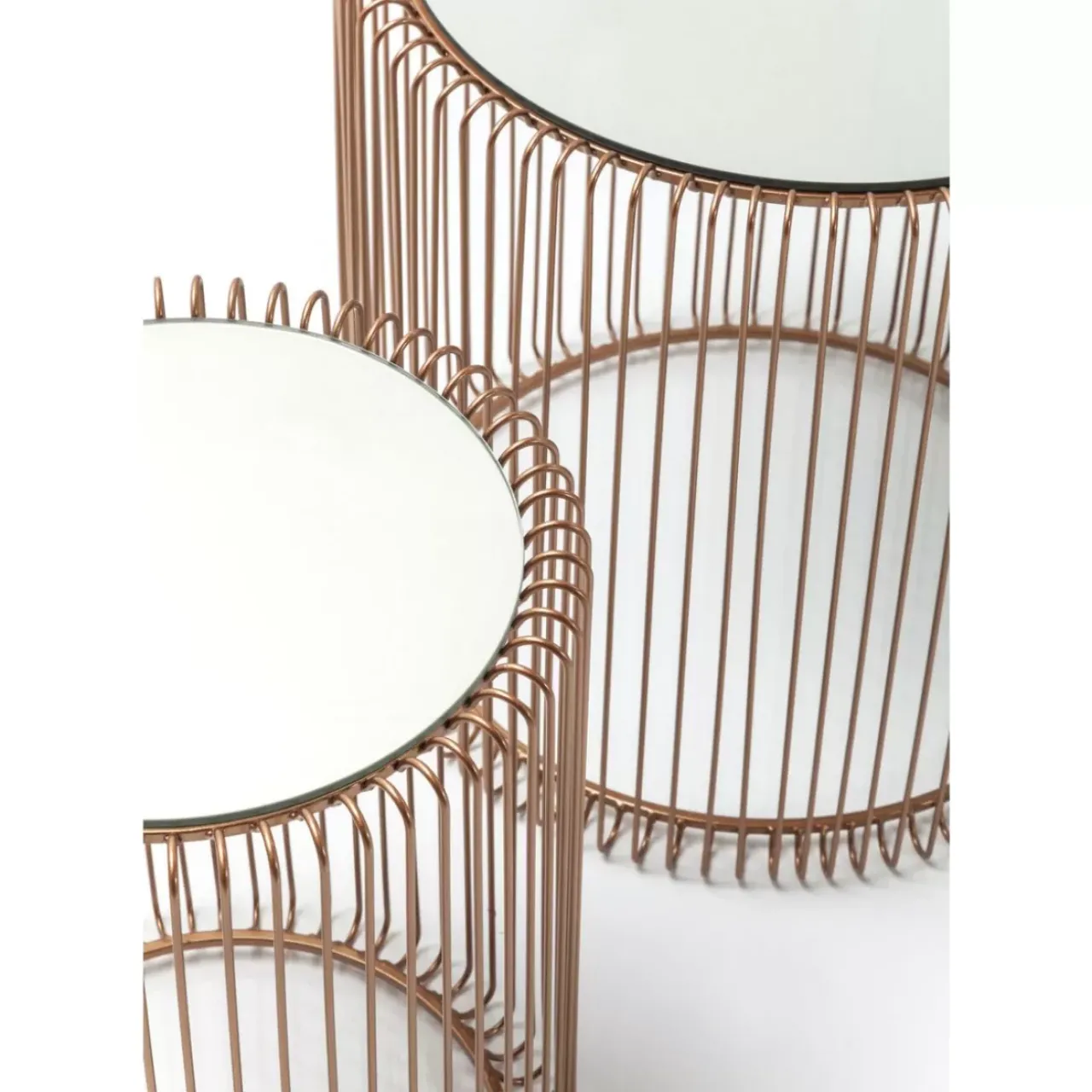 KARE Design Tische-Beistelltisch Wire Copper (2/Set) O44Cm