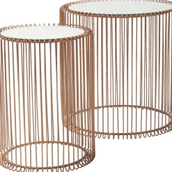KARE Design Tische-Beistelltisch Wire Copper (2/Set) O44Cm