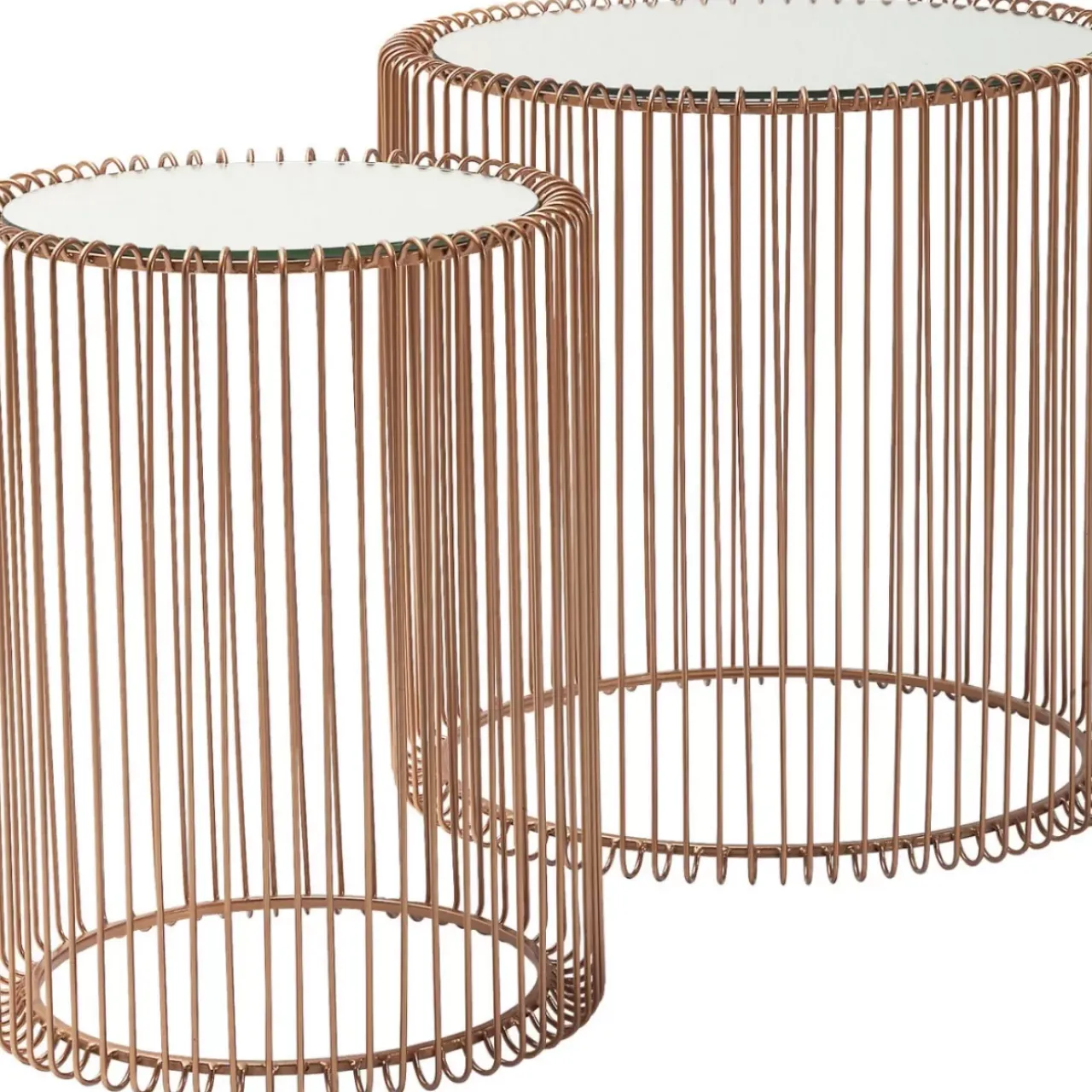 KARE Design Tische-Beistelltisch Wire Copper (2/Set) O44Cm