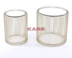 KARE Design Tische-Beistelltisch Wire Messing (2/Set) O44Cm