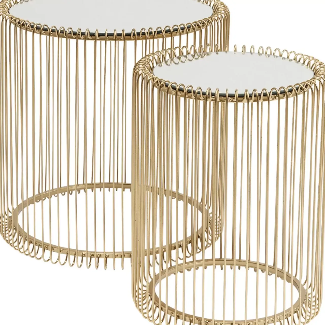 KARE Design Tische-Beistelltisch Wire Messing (2/Set) O44Cm