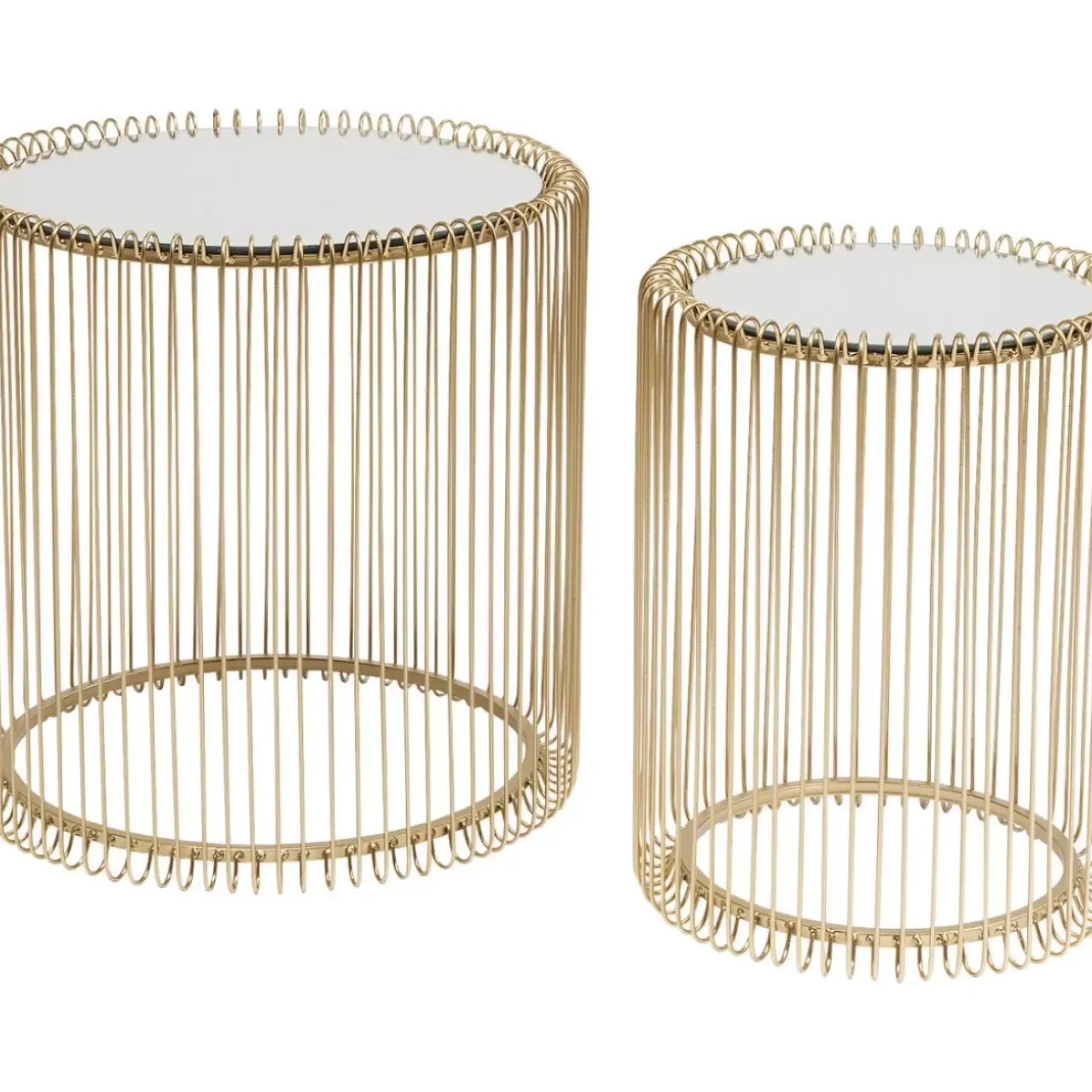 KARE Design Tische-Beistelltisch Wire Messing (2/Set) O44Cm