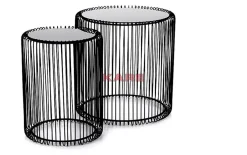 KARE Design Tische-Beistelltisch Wire Schwarz (2/Set) O44Cm
