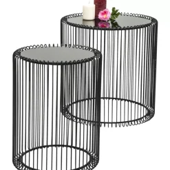 KARE Design Tische-Beistelltisch Wire Schwarz (2/Set) O44Cm
