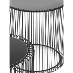 KARE Design Tische-Beistelltisch Wire Schwarz (2/Set) O44Cm